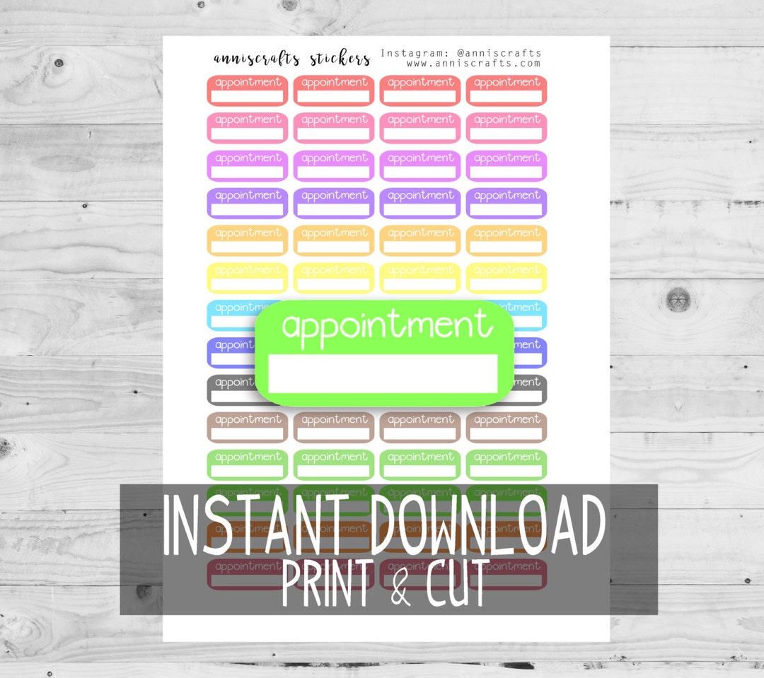 PRINTABLE Appointment Planner Stickers Doctors Dentist Appt Client ...