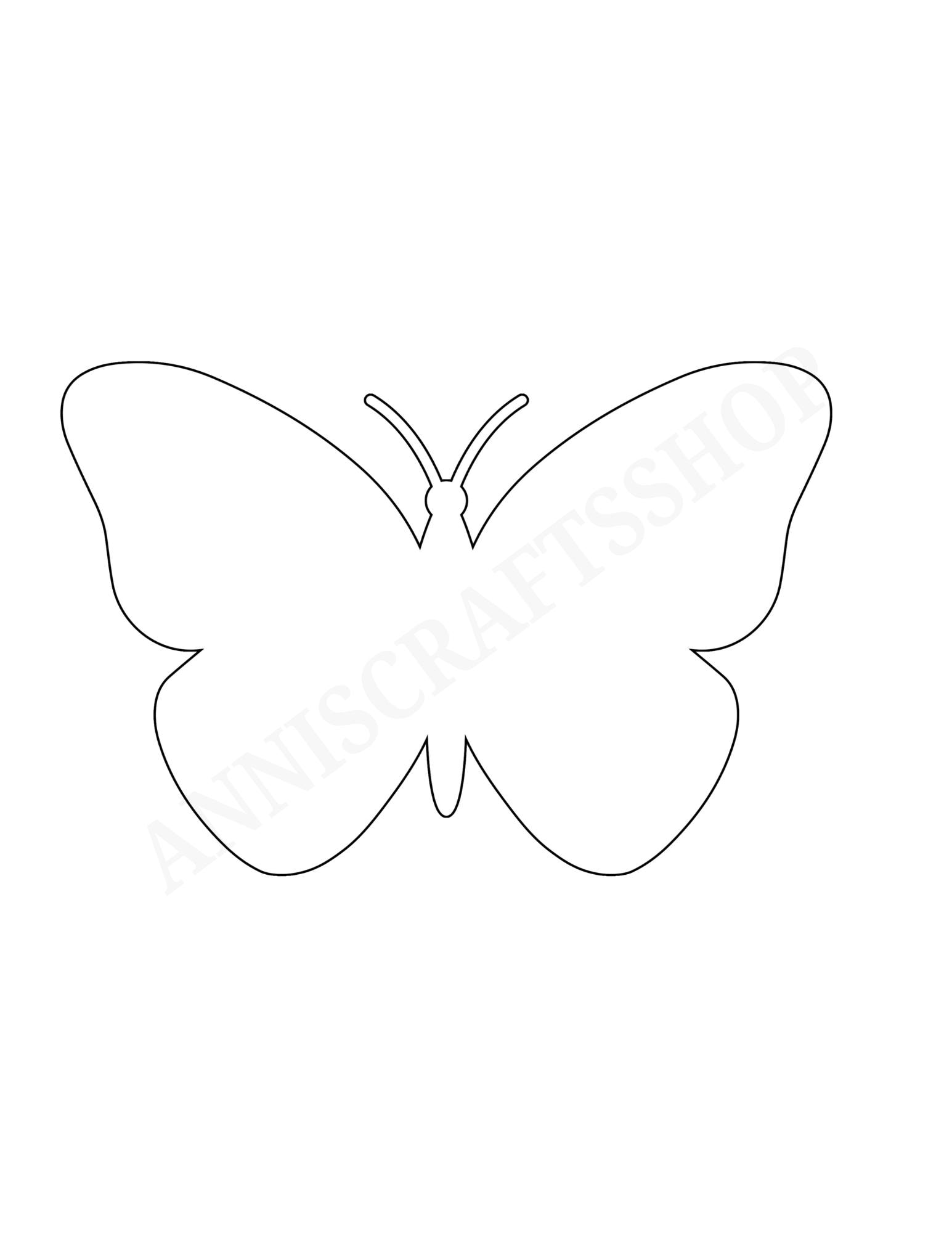 Printable Butterfly Template PDF Butterfly Coloring Page Spring Crafts ...