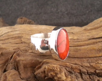 Size 9.75 Sponge Coral Sterling Silver Statement Ring Signed Piece HandcraftedSWDesigns