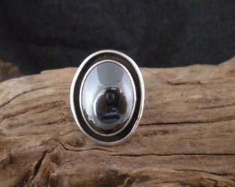 Size 5.5 Hematine Sterling Silver Ring Signed Piece Handmade HandcraftedSWDesigns
