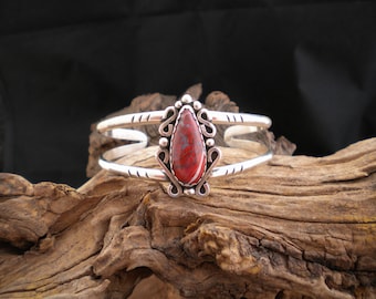 Sterling Silver Red Agate Cabochon Handmade Handcrafted Bracelet HancraftedSWDesigns