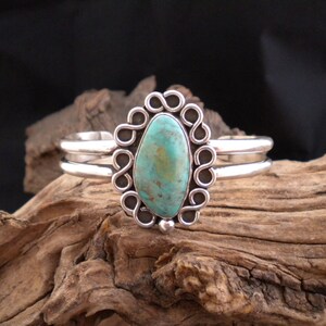 Kingman Turquoise Sterling Silver Bracelet Handmade Handcrafted Jewelry HancraftedSWDesigns