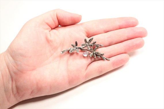 Beautiful solid silver brooch decorated with moon… - image 5