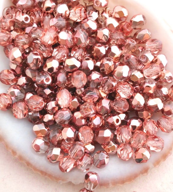 3mm 1006 50 golden topaz Czech glass fire polished beads