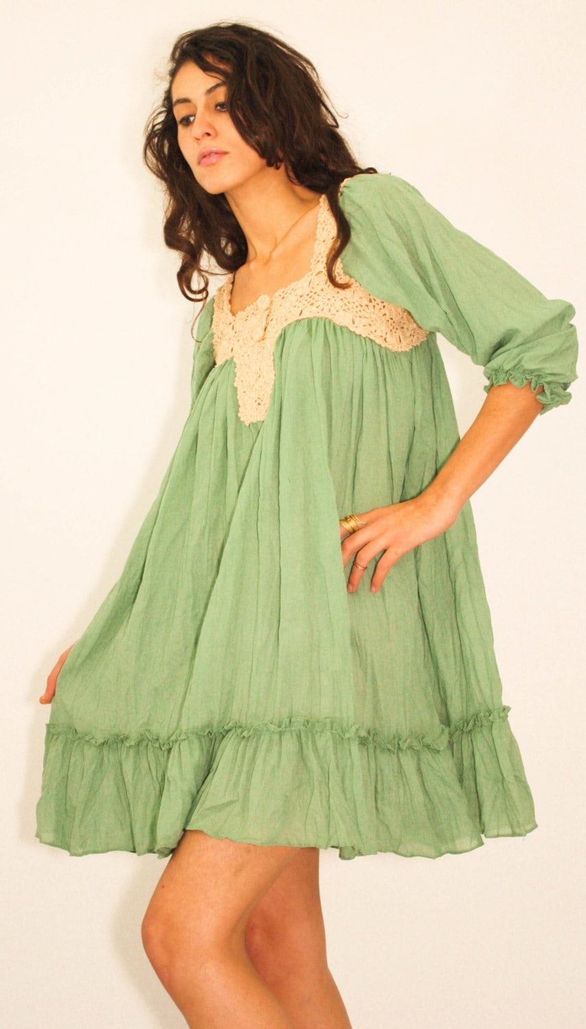 New Romantics Dress in Green Opal | Etsy