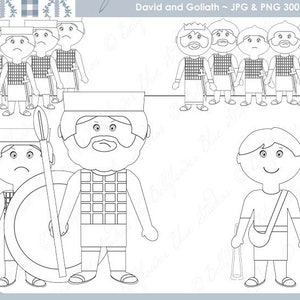 David Und Goliath Digitale Clipart Vollfarb Version Etsy