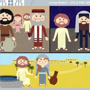 Living Water (Wedding at Cana / Nicodemus / Samaritan Woman at the Well) Digital Clipart