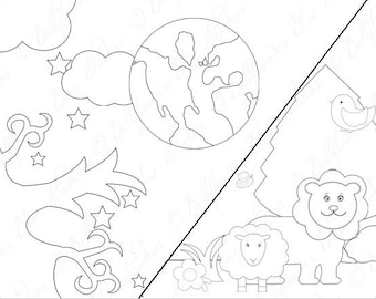 SALE! The Creation Digital Clipart (black & white line art version)