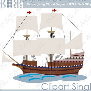 Velero / Mayflower Digital Clipart Single (del paquete de Acción de Gracias)
