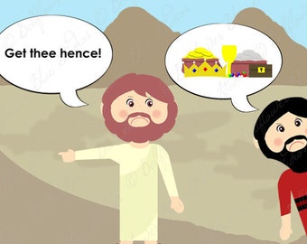 The Savior Resists Temptations Digital Clipart