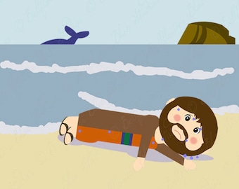 Jonah and the Great Fish Digital Clipart