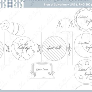Plan of Salvation Digital Clipart (black & white line art version)