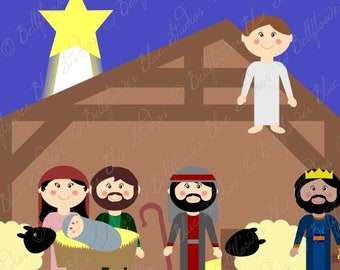 The Nativity / First Christmas Digital Clipart