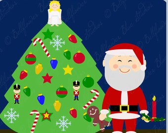 Christmas Decorations Digital Clipart (full color version)