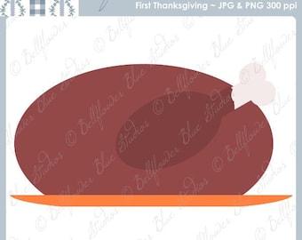 Roast Turkey Digital Clipart Single