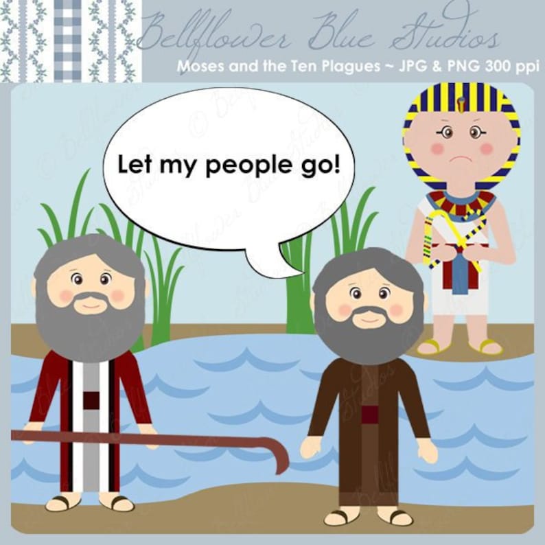 Moses and the Ten Plagues Digital Clipart image 1