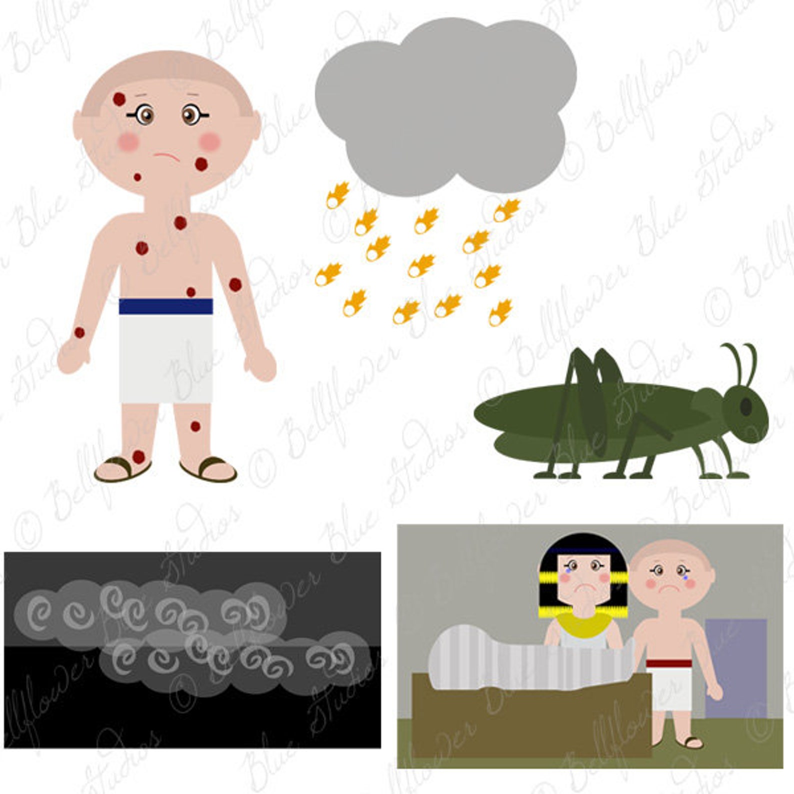 Moisés y las diez plagas Clipart digital - Etsy España