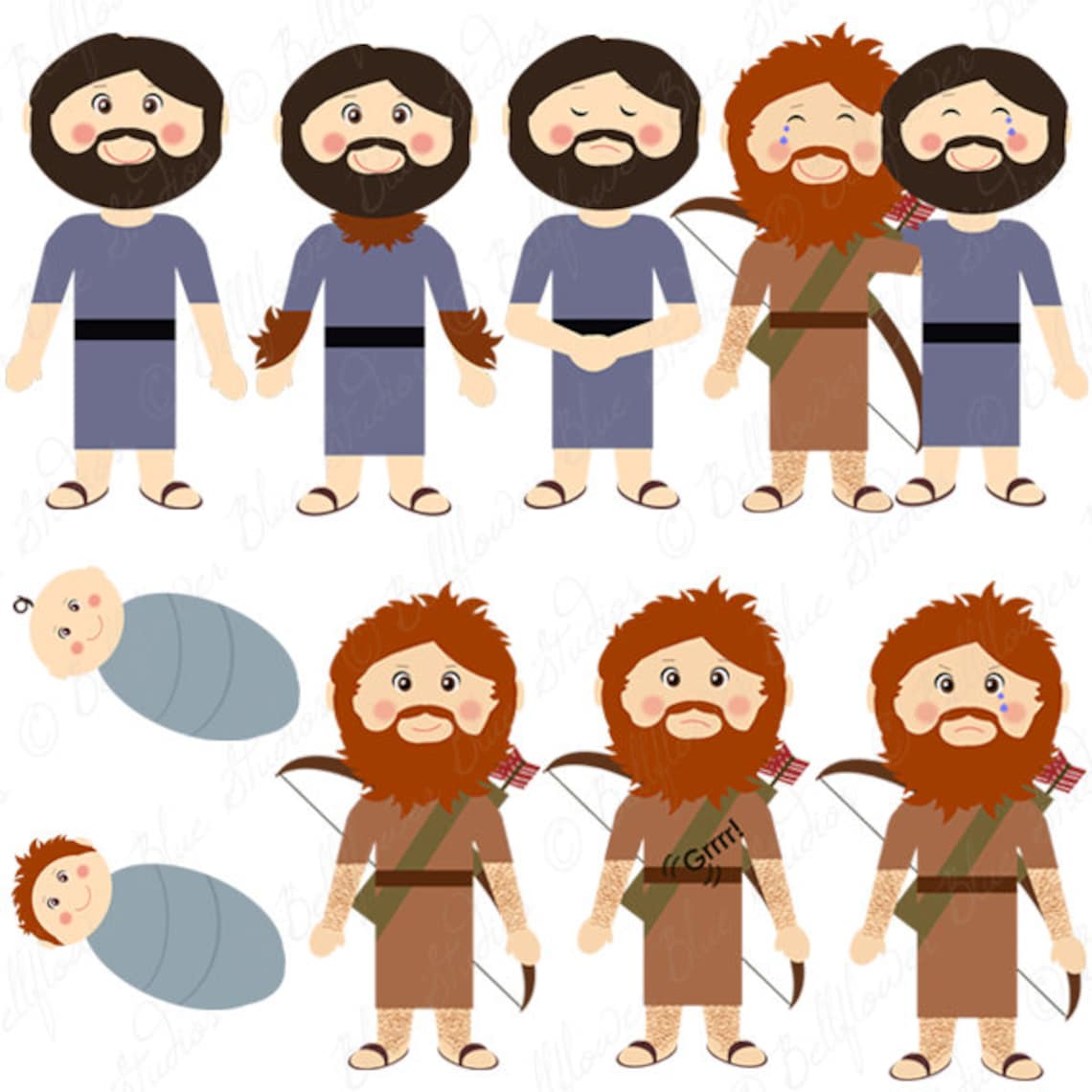 Jacob and Esau Digital Clipart Etsy