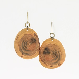 OOAK wood earrings, wooden earrings, round earrings, natural wood earrings, artistic earrings, celestial earrings, urban earrings, woodgrain