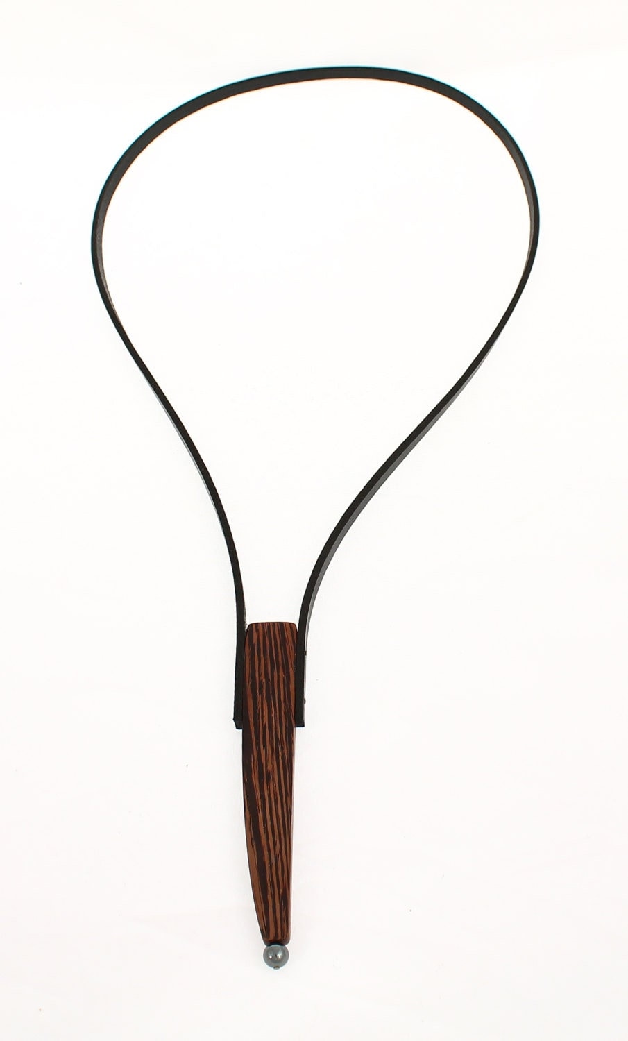 Long Statement Wood Necklace, Wooden Pendant Necklace, Edgy Necklace