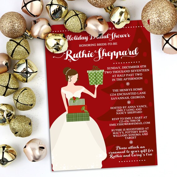 holiday bridal shower invitation christmas ornament shower bridal luncheon holiday bridal shower engagement party invite holiday shower christmas ornament invitations