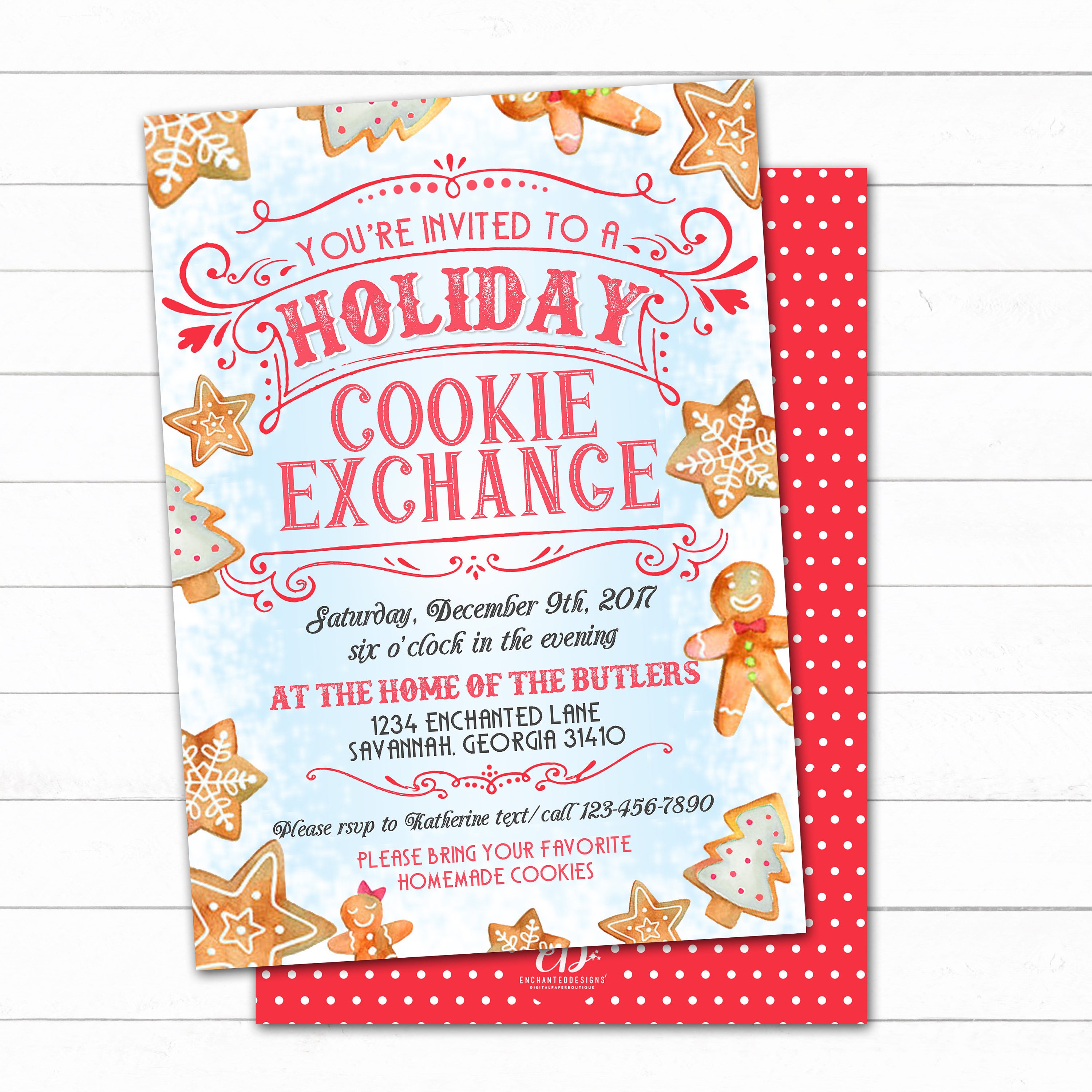 cookie-exchange-invitation-cookie-swap-invite-christmas-etsy