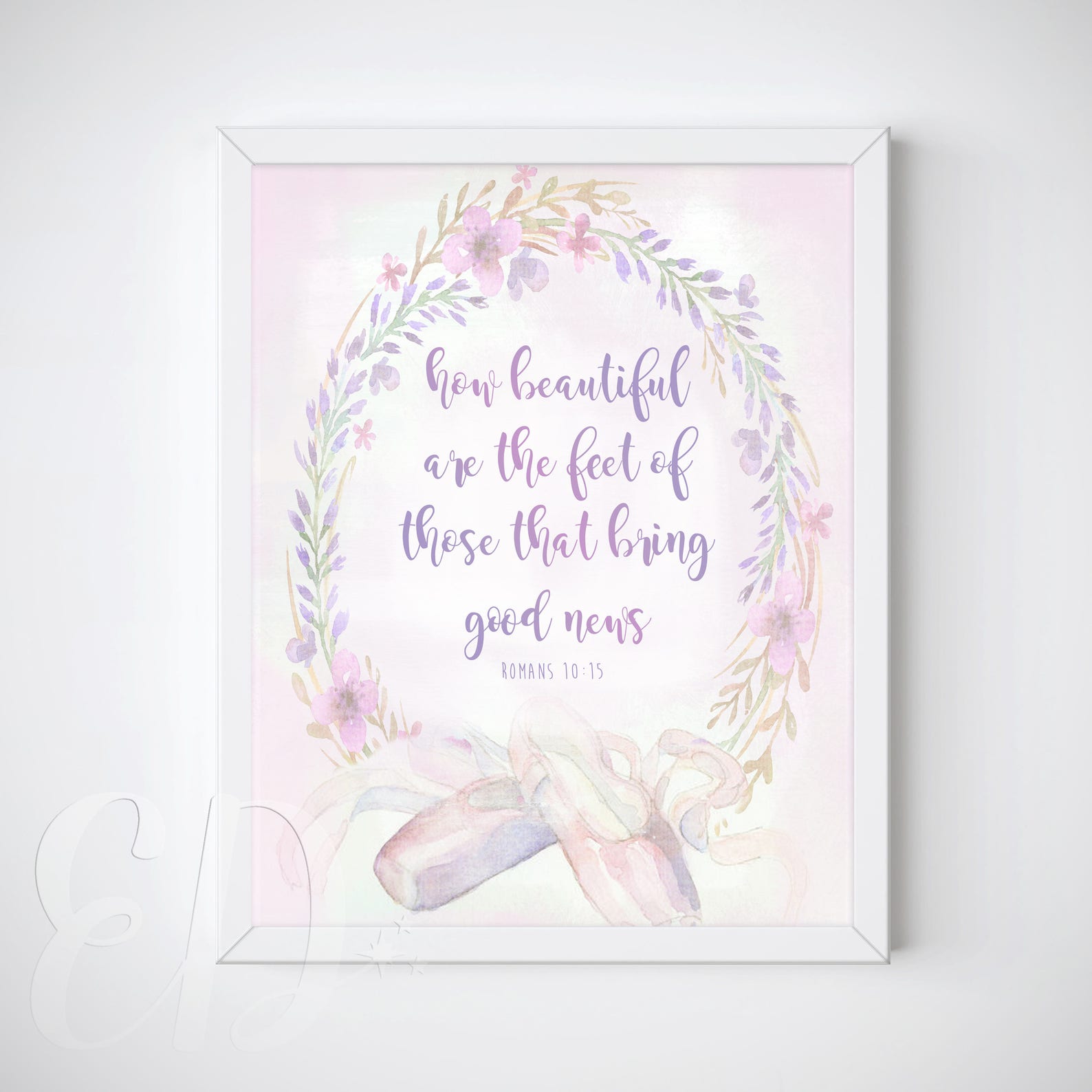 romans 10 ballet shoes, ballet teacher gift, dance teacher gift, wall art printable decor - instant download