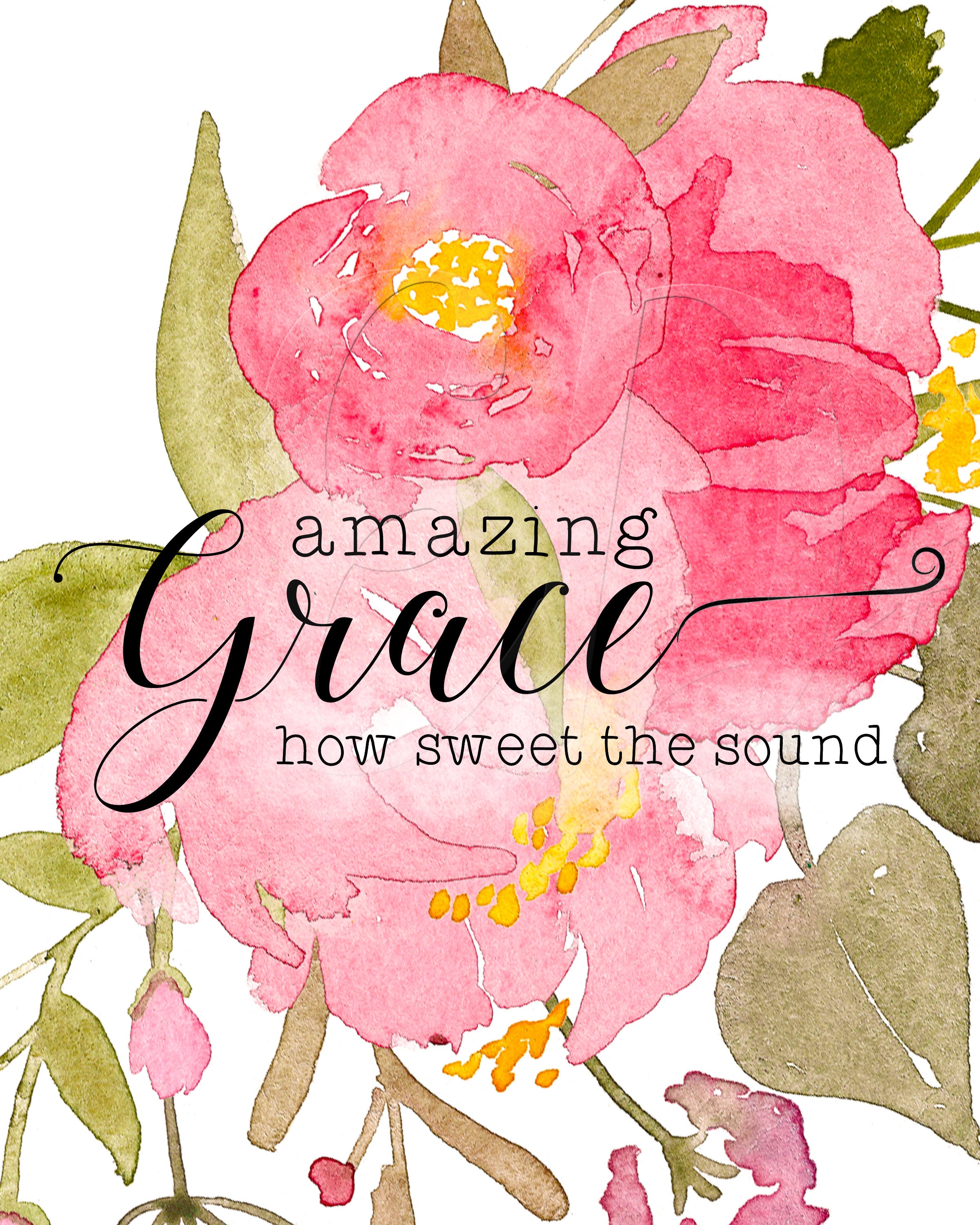 Amazing grace printable Christian wall art Hymn wall art Etsy