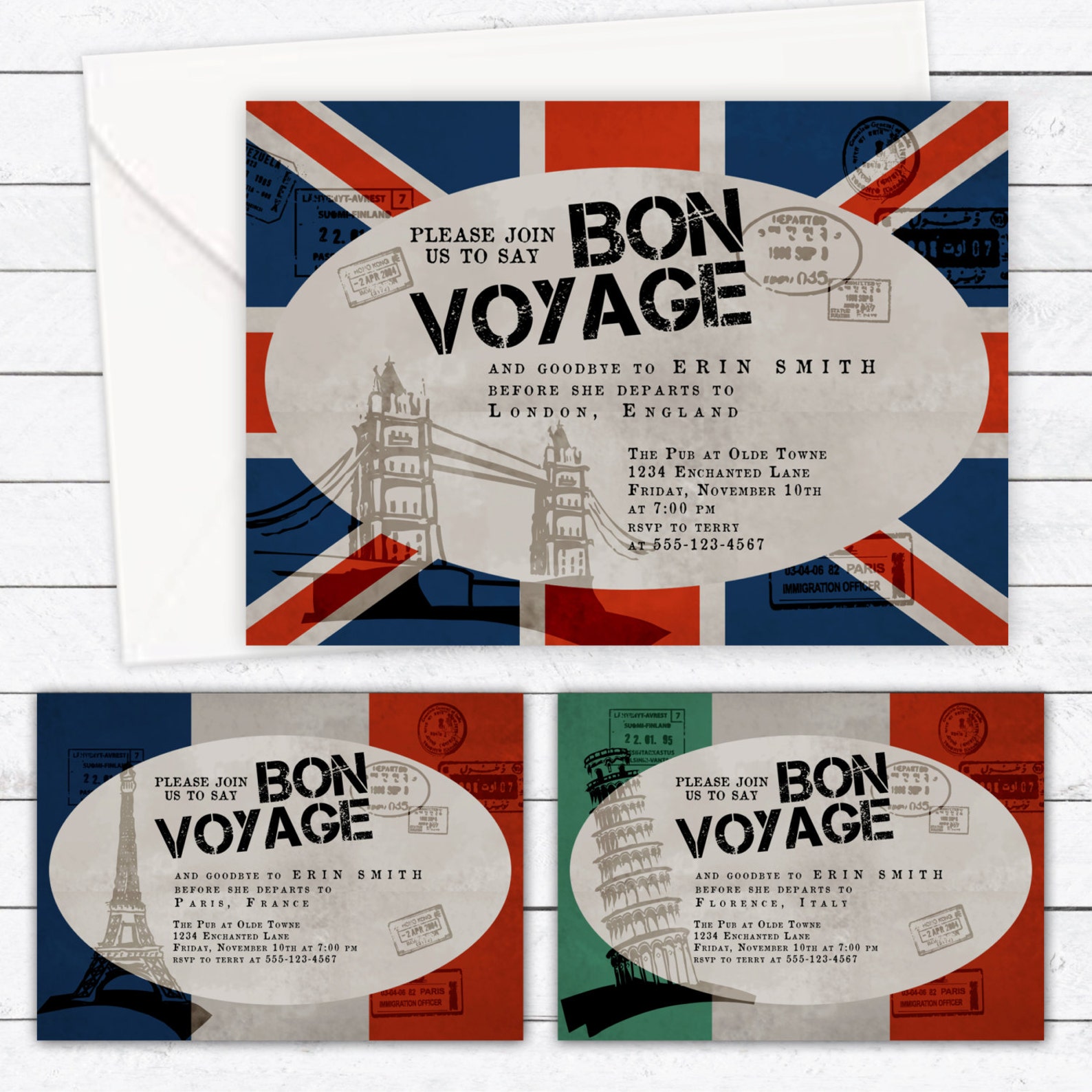 Bon Voyage Custom Party Invitation DIGITAL DIY Printable | Etsy