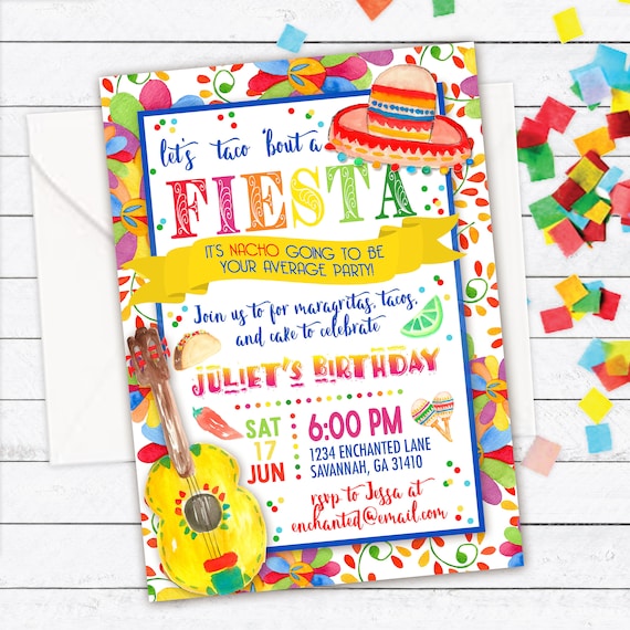 Fiesta Party Einladung Sommerparty Einladen Fiesta Etsy