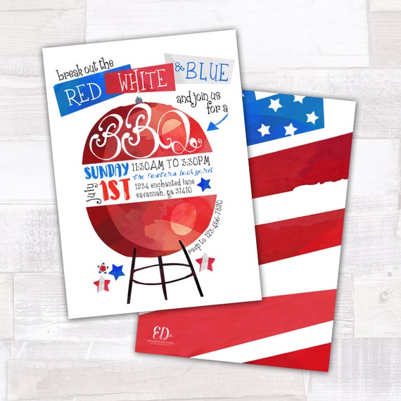 fourth of july party invite 4th of july party 4th of july etsy