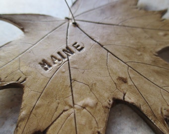 Maine ornament, leaf ornament, nature ornament, maple leaf Christmas ornament, teacher gift,  Vermont ornament, New England ornament