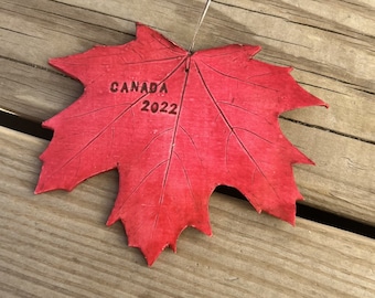 Canada 2023 maple leaf ornament, Canadian maple leaf ornament, gift for Canadian, Canada gift for nature lover