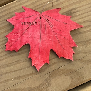 Vermont maple leaf ornament Christmas ornament