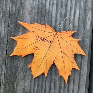 Vermont maple leaf ornament Christmas ornament