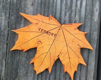 Vermont maple leaf ornament Christmas ornament