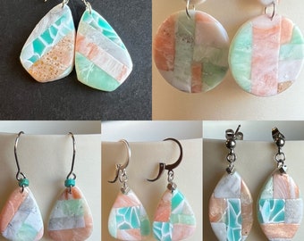 beach earrings, summer earrings, seaside earrings, summer polymer clay earrings, birthday gift for sister, gift for teacher