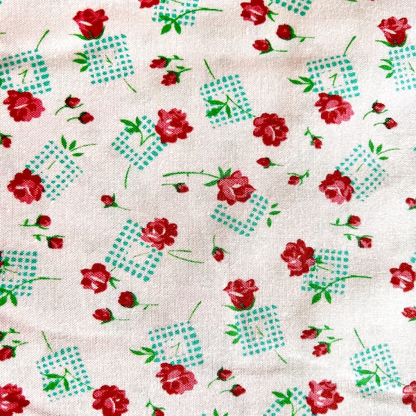 Designer Quilting Cotton, Verna Mosquera/Free Spirit Fabrics. Sugar Bloom-Gingham Garden in Pink.