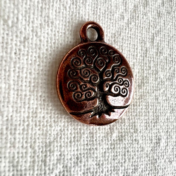 Tree of Life Charm, Antique Copper Plated, TierraCast, Celtic, Day of the Dead.