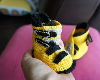 Las primeras botas de esquí de crochet