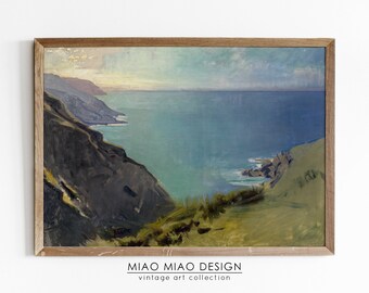 Lighthouse Cliff Watercolor Giclee Print \u2022 Iceland Sea Wall Art \u2022 Seascape Artwork \u2022 Ocean Rock Minimalist Poster \u2022 Landscape Artwork