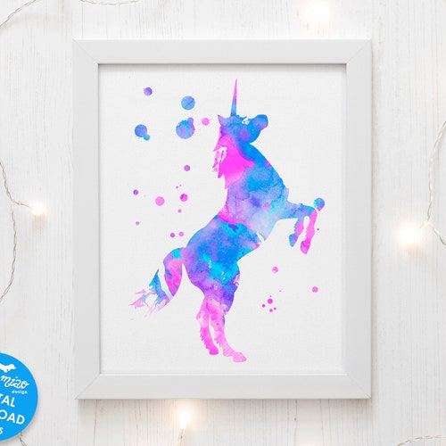 Unicorn Wall Art Printable Unicorn Wall Decor Nursery Wall - Etsy
