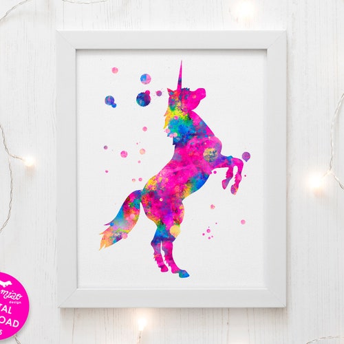 Unicorn Wall Art Printable Unicorn Wall Decor Nursery Wall - Etsy