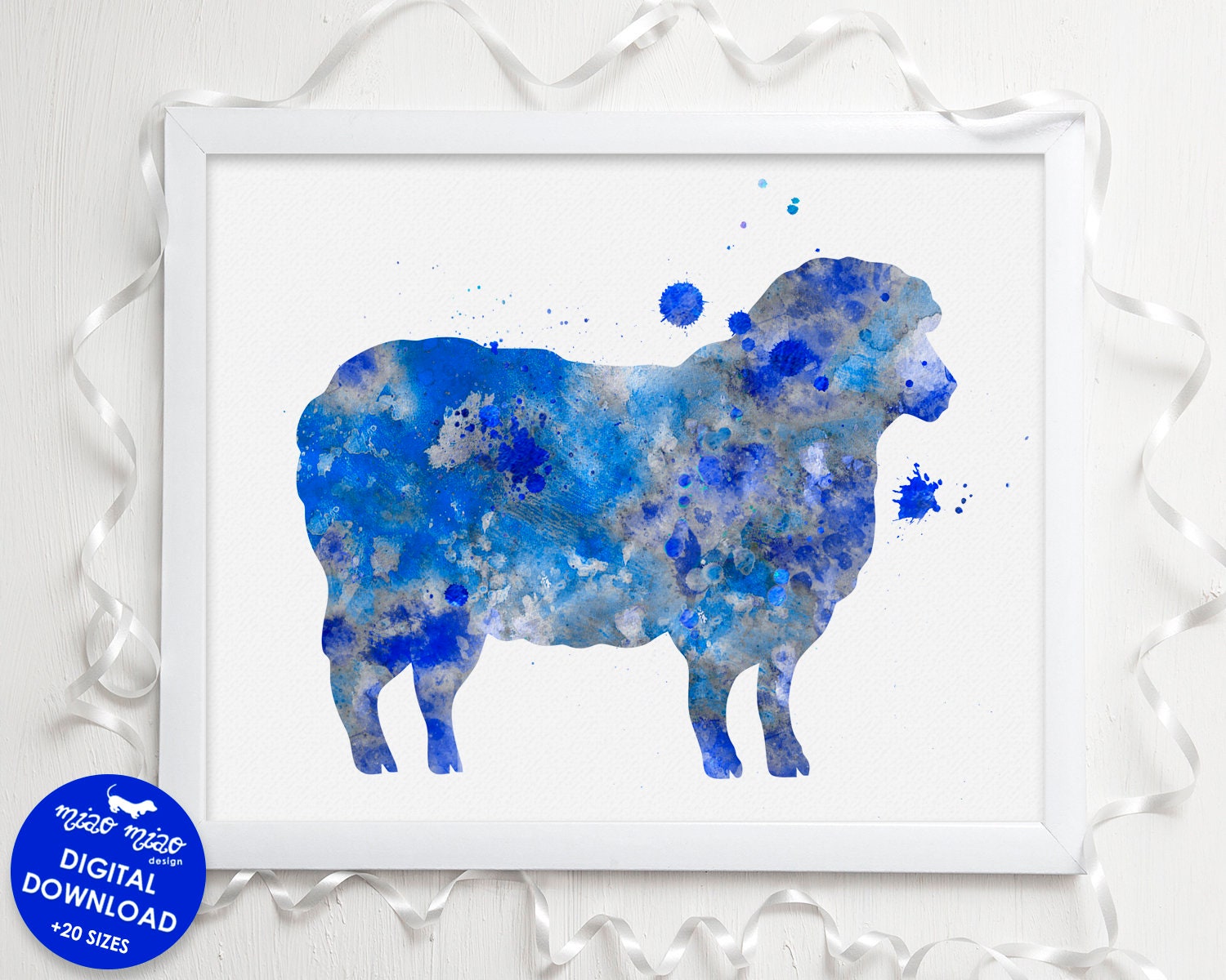Download Digital Art Print Farm Animal Series Watercolor Sheep Print \u201cCounting\u201d