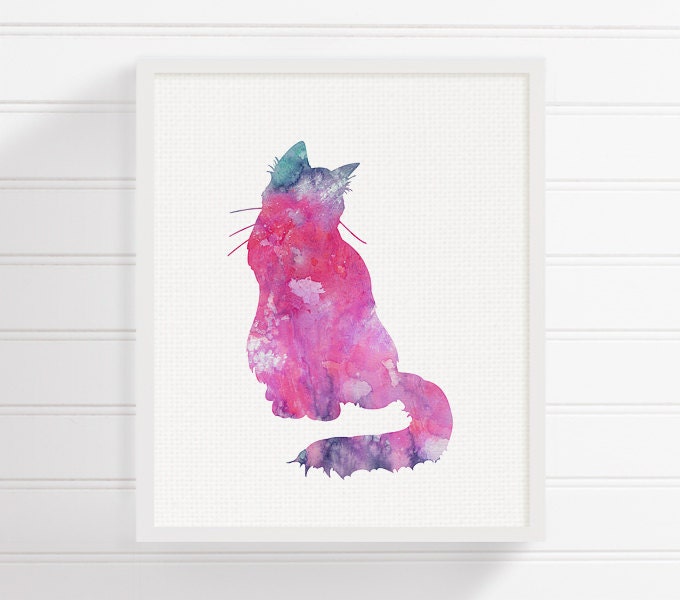 Cat Art Print Cat Poster Cat Wall Decor Cat Wall Art
