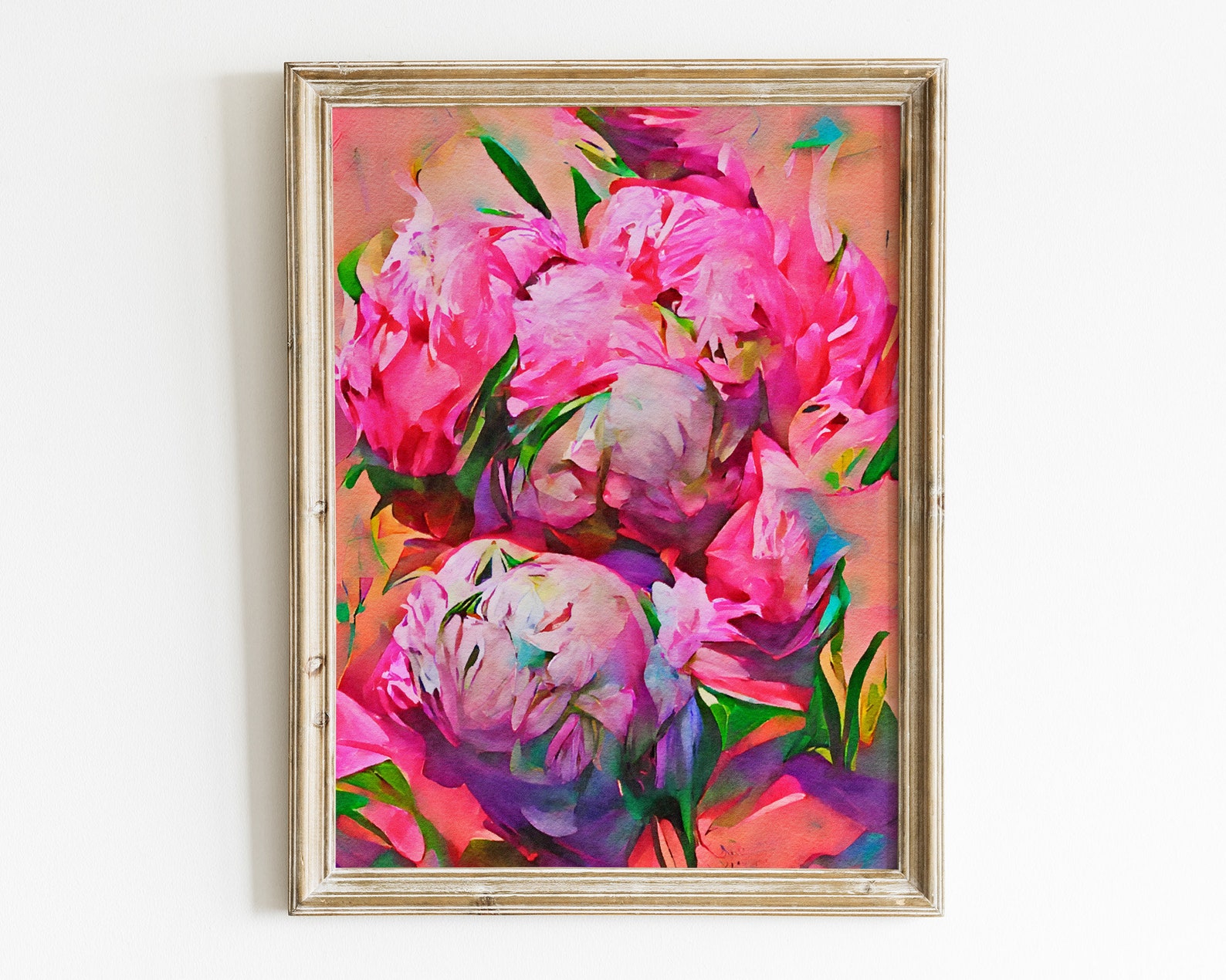 Abstract Floral Artwork Watercolor Flowers Peony Art Print - Etsy