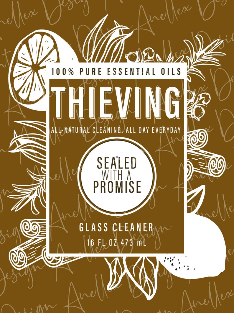 Thieves Cleaner Label Household Cleaner Spray Bottle Label - Etsy