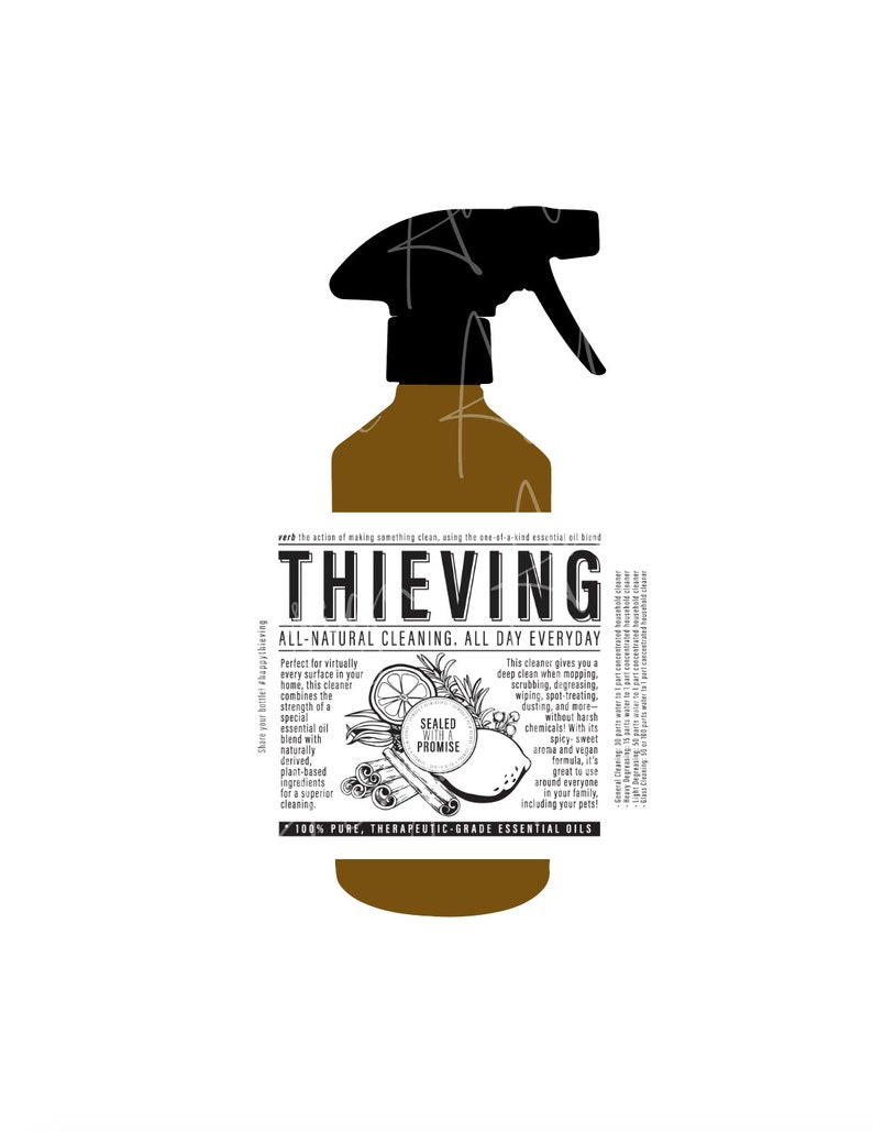 Thieves Cleaner Label Household Cleaner Spray Bottle Label - Etsy New Zealand