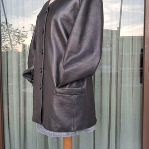 Black leather jacket,  Women vintage leather coat, Genuine leather blazer for mother