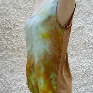 Sleeveless silk Top,  Boho Chic, Abstract top, Unique top for women, Silk top blouse, Party Tank Top, Loose top women, Painted top Blouse